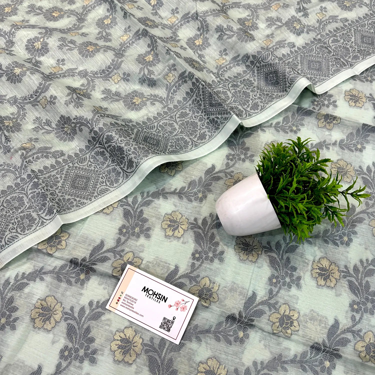 Mint Green Resham Banarasi Silk Suit