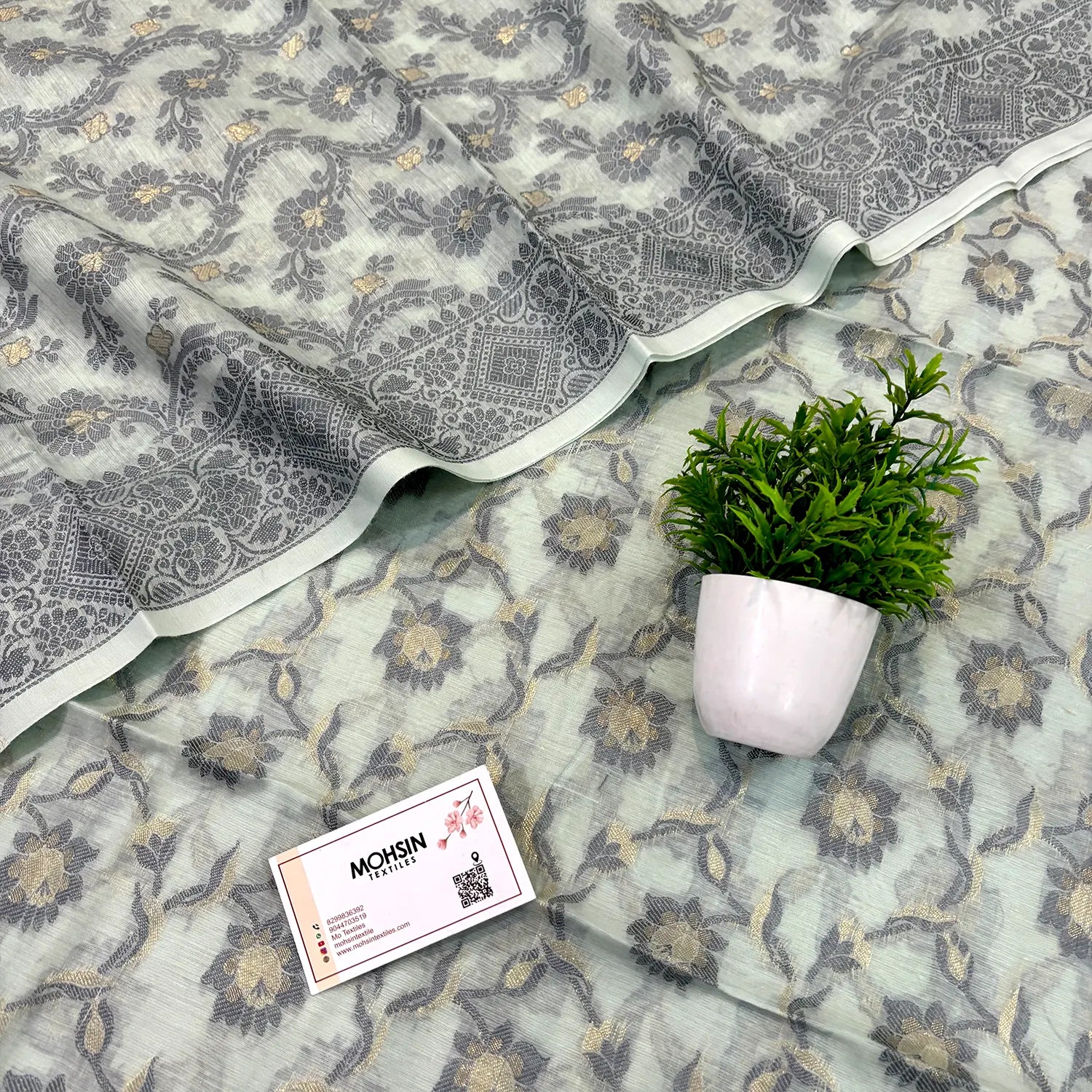 Mint Green Resham Banarasi Silk Suit