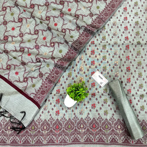 Mint Resham Banarasi Silk Suit