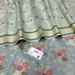 Mint Resham Banarasi Silk Suit