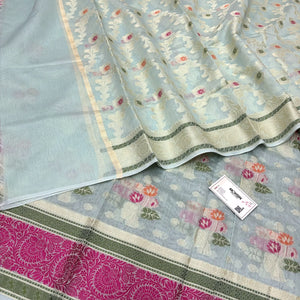 Mint Resham Banarasi Silk Suit
