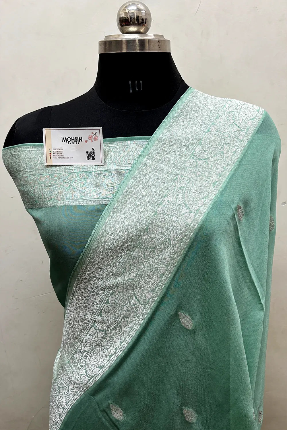 Mint Rupa Buti Pure Viscose Georgette Silk Banarasi Saree
