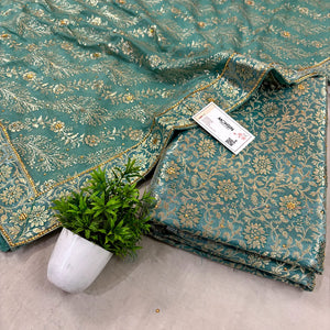 Mint Stone Work Kimkhab Silk Banarasi Gharara