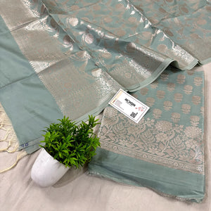Mint Sunflower Satin Silk Banarasi Suit