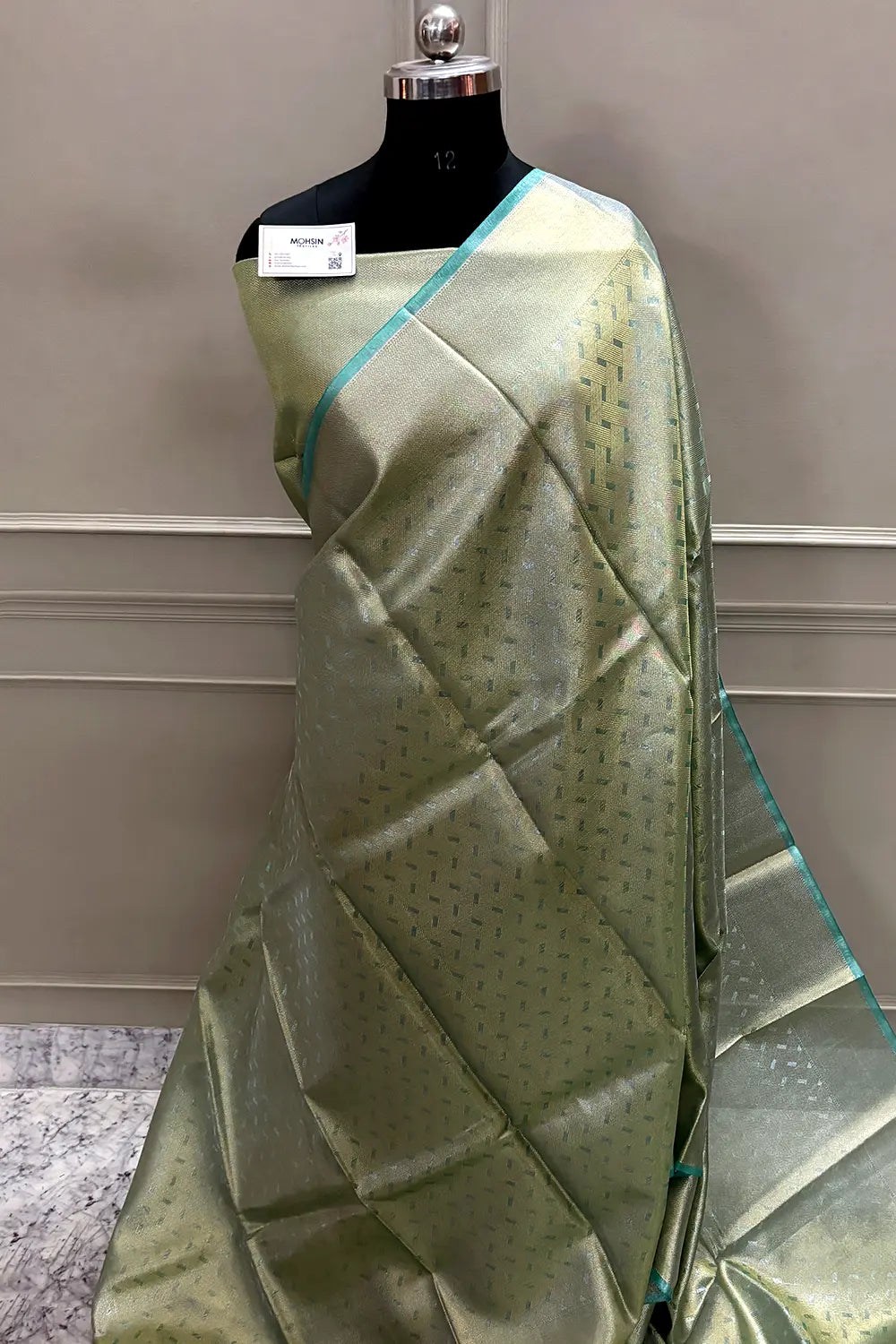 Mint Tissue Silk Banarasi Saree