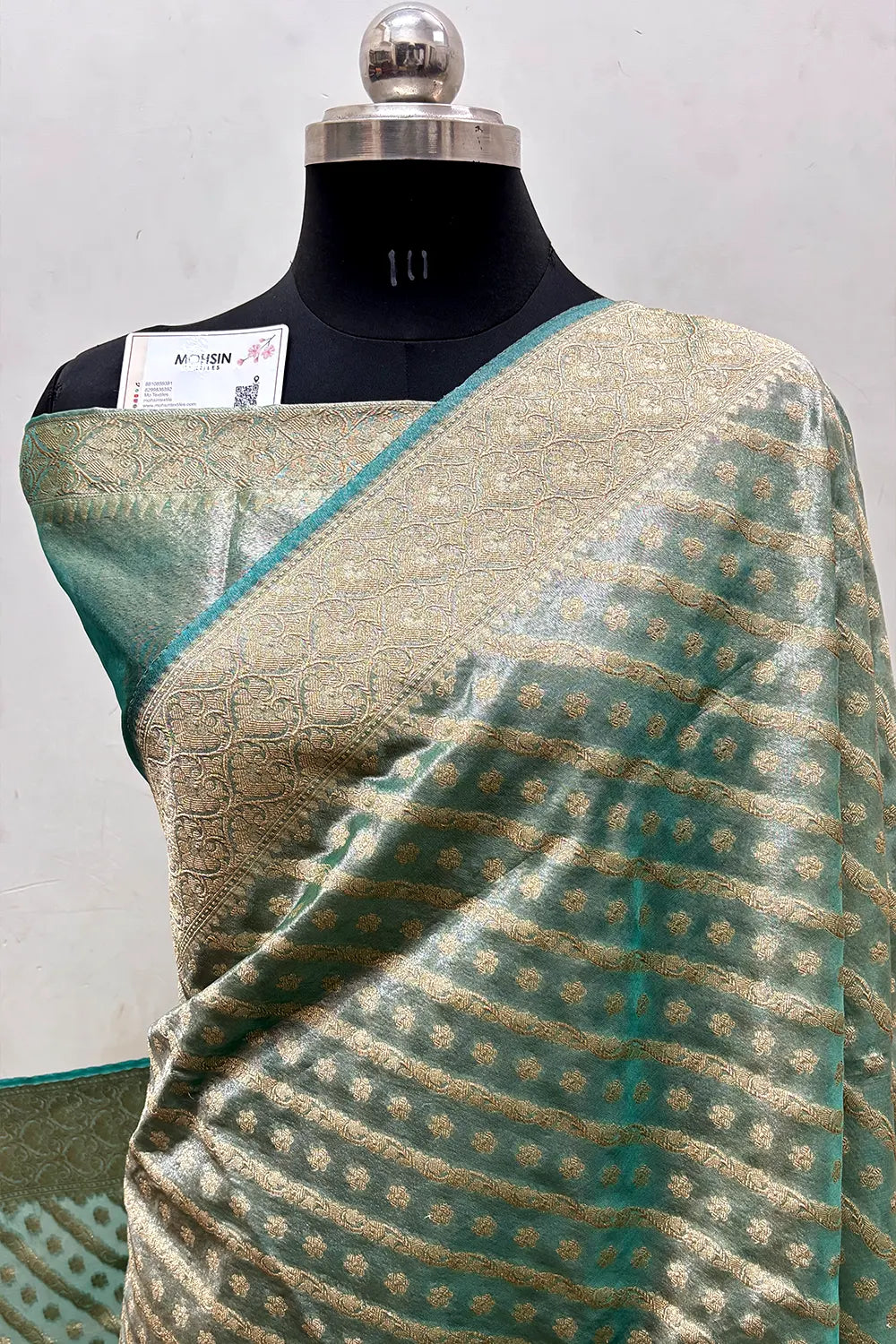 Mint Tissue Silk Banarasi Saree