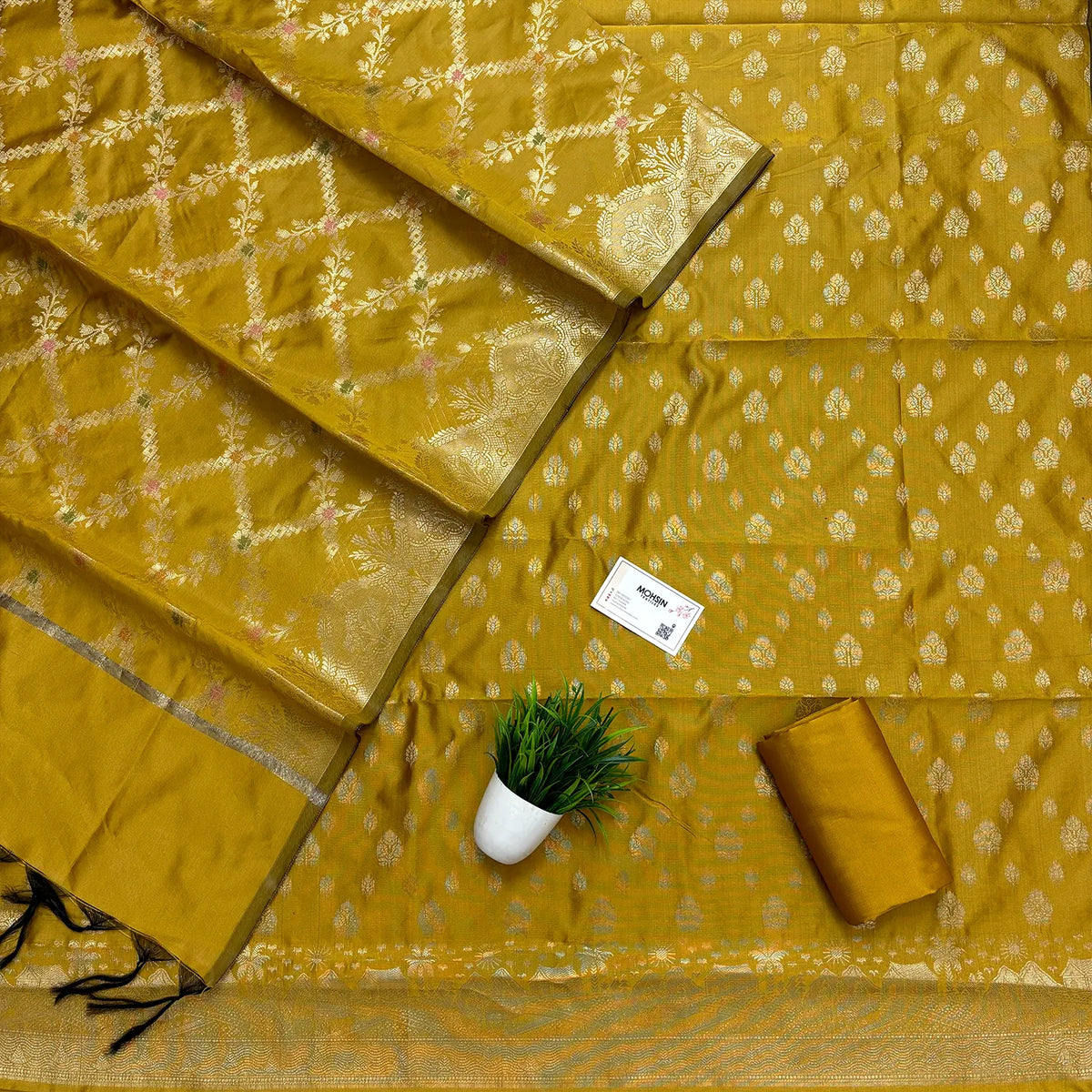 Mustard Nai Basti Banarasi Silk Suit