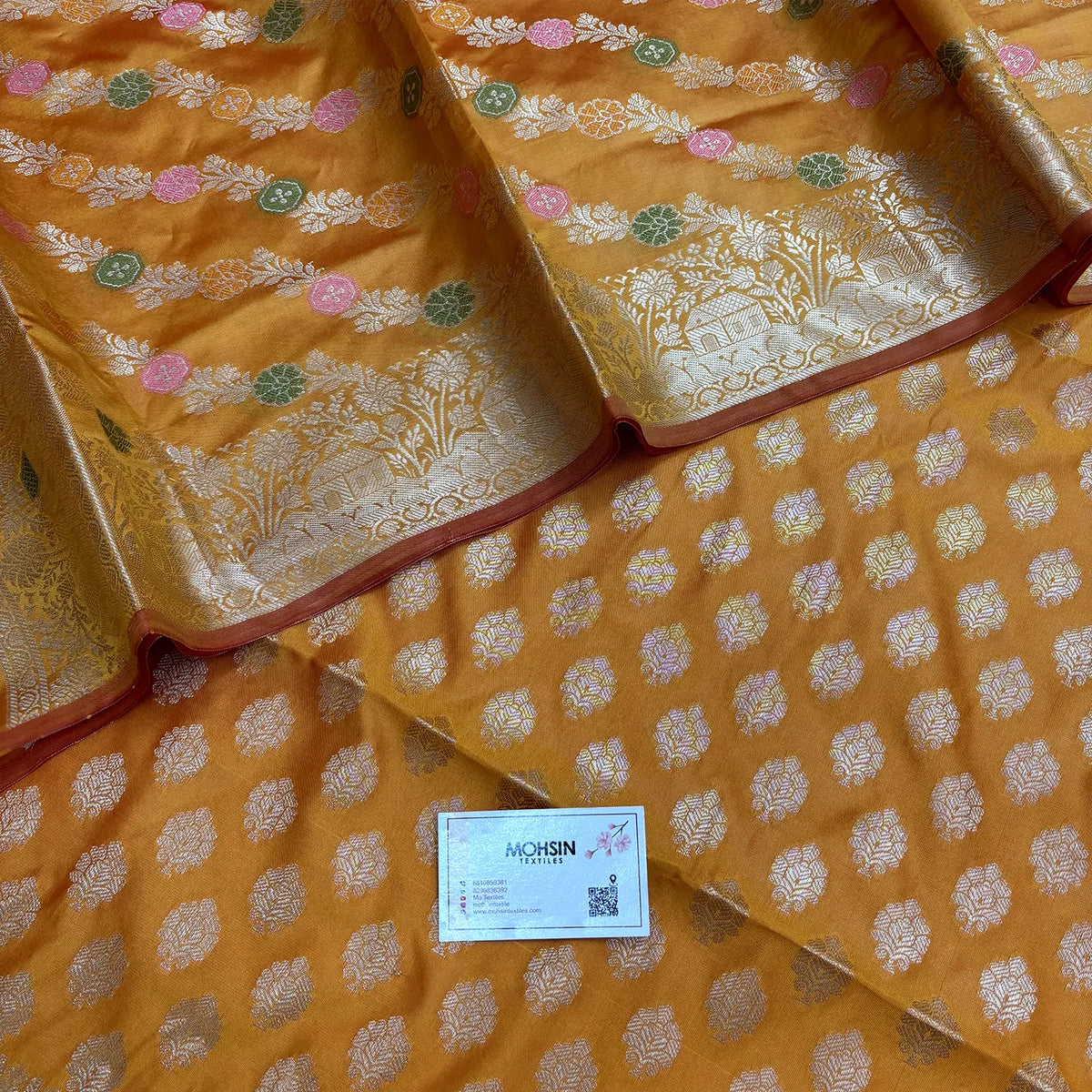 Mustard Golden Zari Banarasi Silk Suit