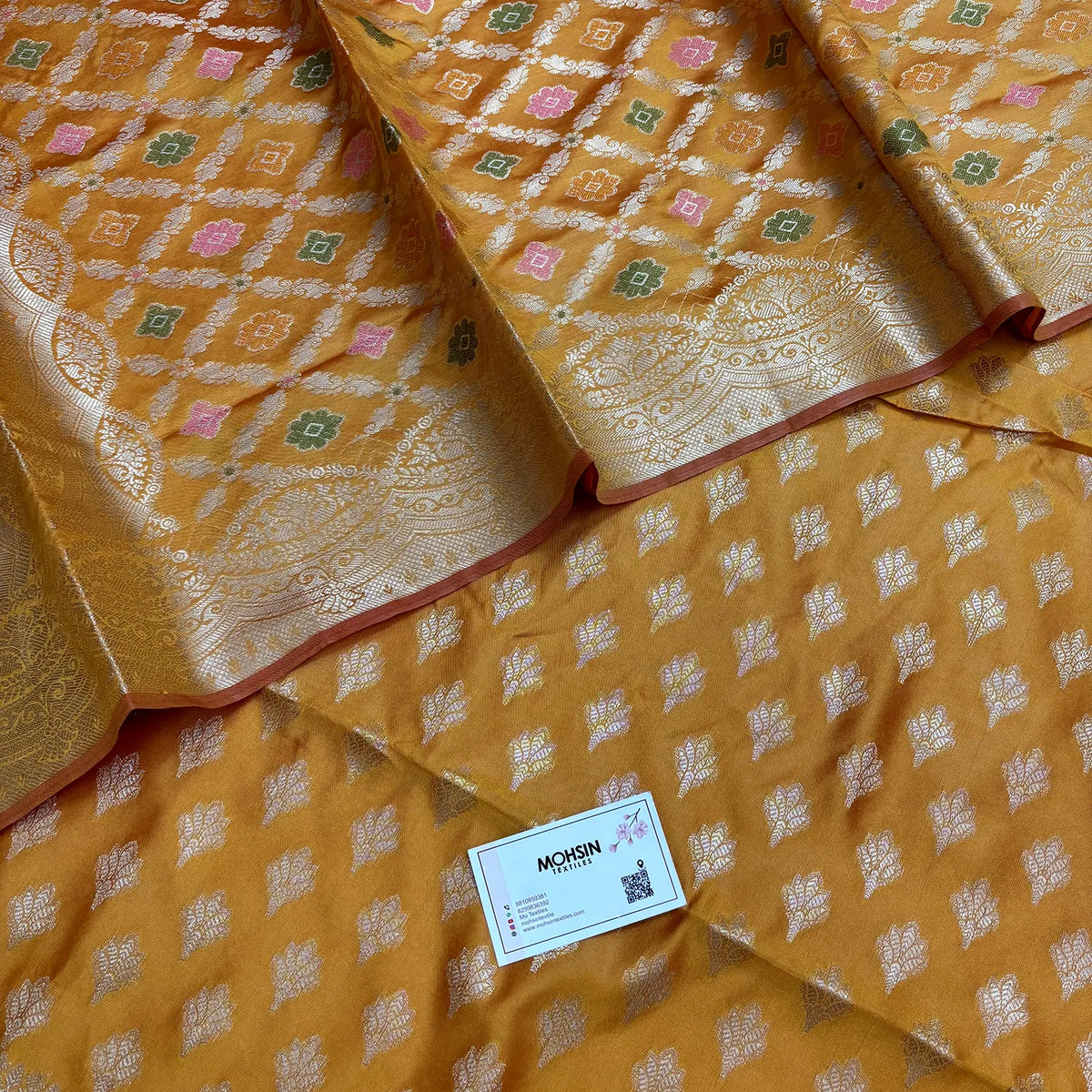 Mustard Golden Zari Banarasi Silk Suit