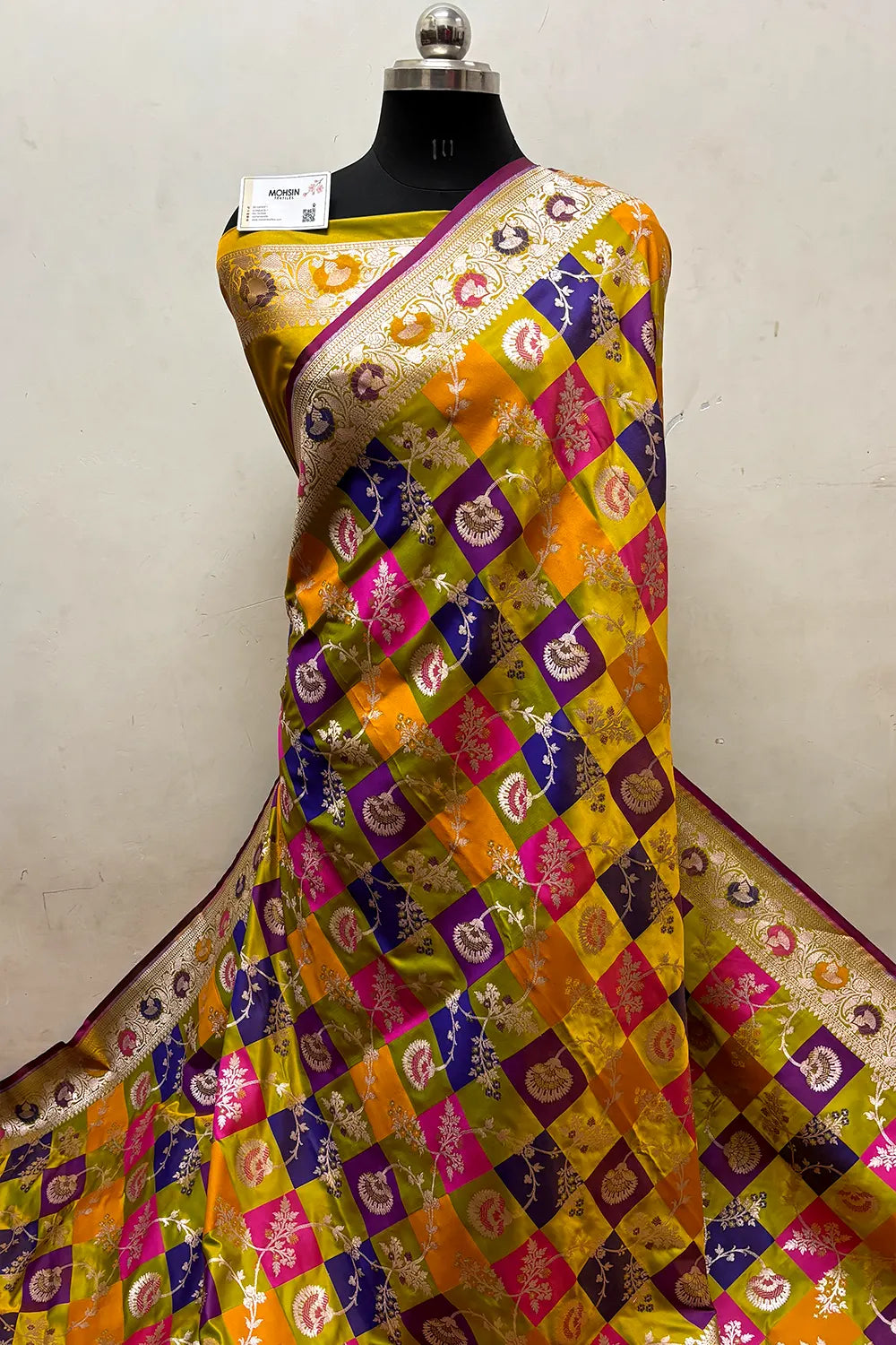 Mustard Rangkaat Katan Silk Banarasi Saree