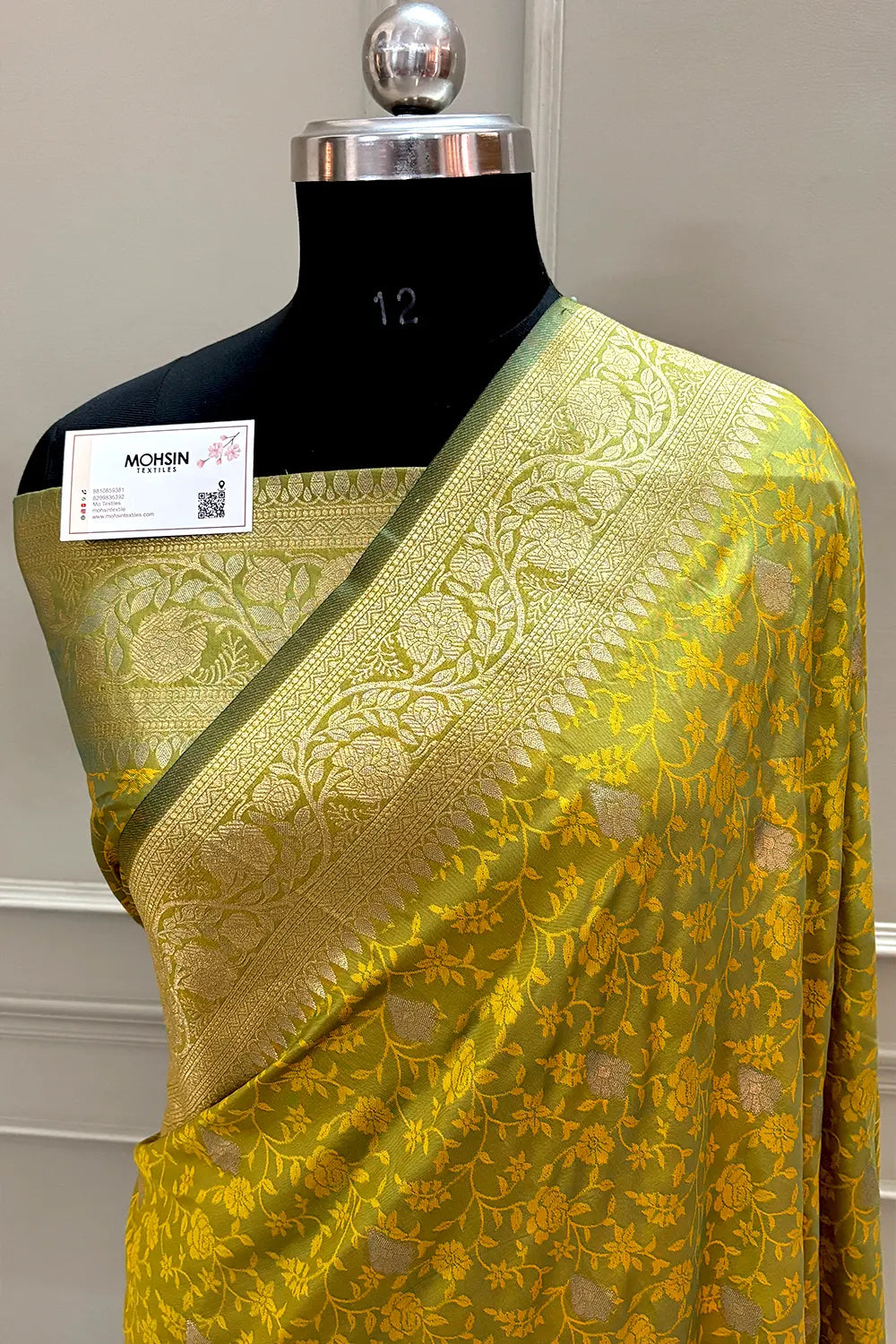 Mustard Resham Banarasi Silk Saree