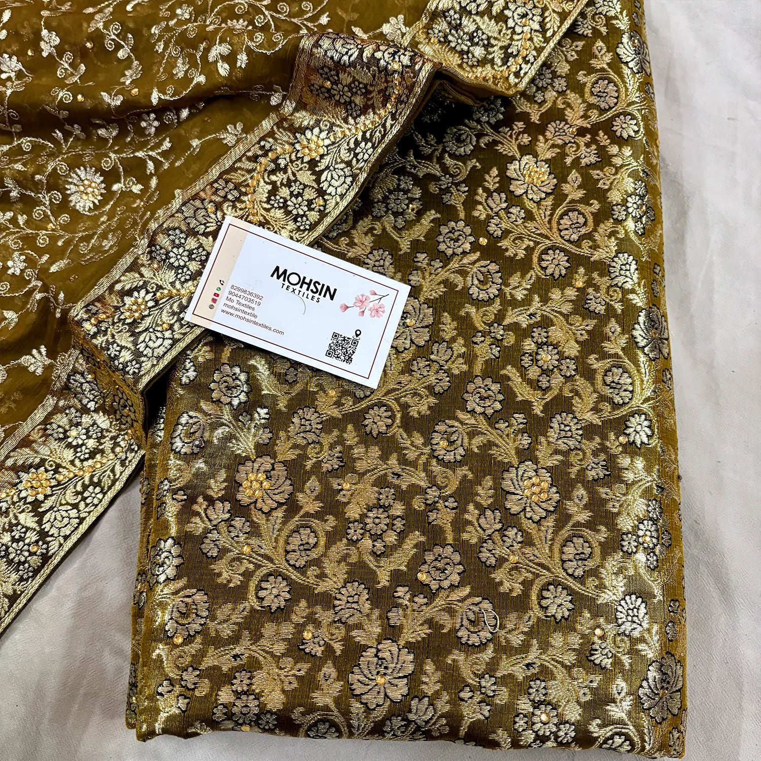 Mustard Stone Work Kimkhab Silk Banarasi Gharara