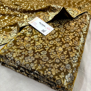 Mustard Stone Work Kimkhab Silk Banarasi Gharara