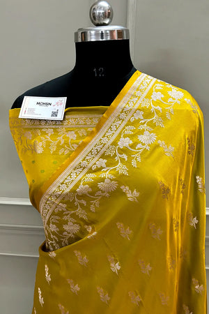 Mustard Tejo Katan Silk Banarasi Saree