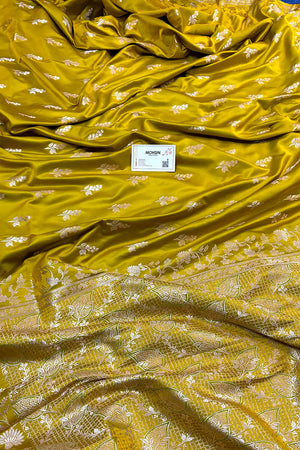 Mustard Tejo Katan Silk Banarasi Saree