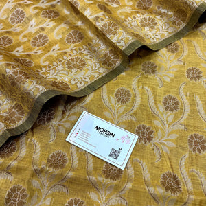 Mustard Yoga Jaal Cotton Silk Banarasi Suit