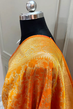 Mustard Zari Banarasi Silk Saree
