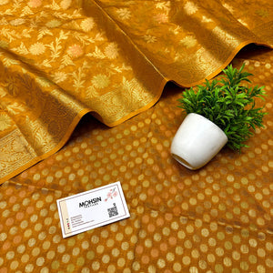 Mustard Zari Katan Silk Banarasi Suit