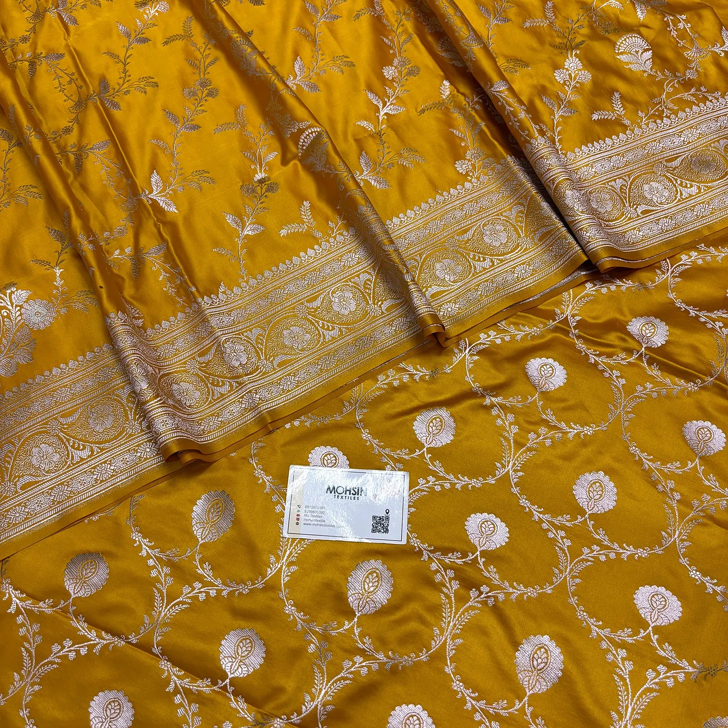 Mustard Zari Katan Silk Banarasi Suit