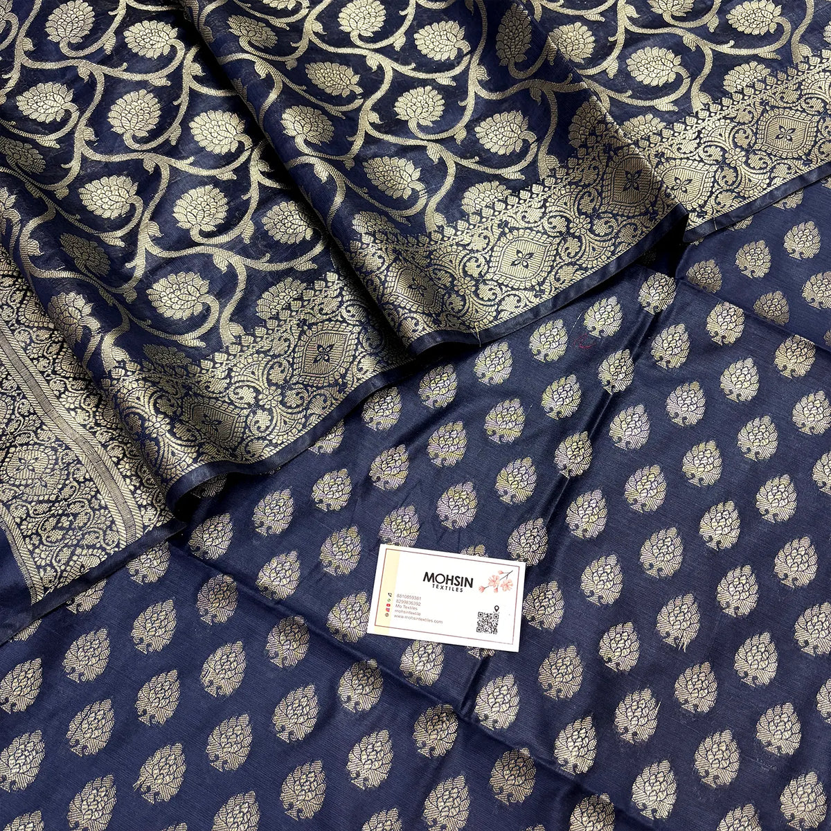 Navy Blue Kashi Sunrise Banarasi Silk Suit