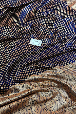 Navy Blue Zari Katan Silk Banarasi Saree