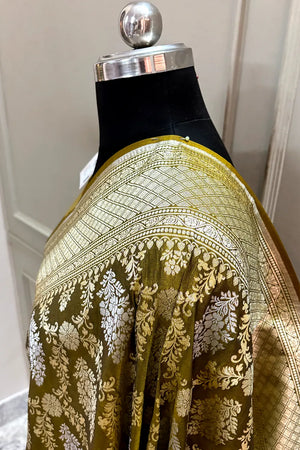 Nita Ambani Mehendi Katan Silk Banarasi Saree