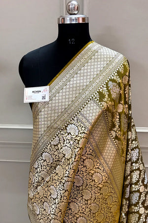 Nita Ambani Mehendi Katan Silk Banarasi Saree