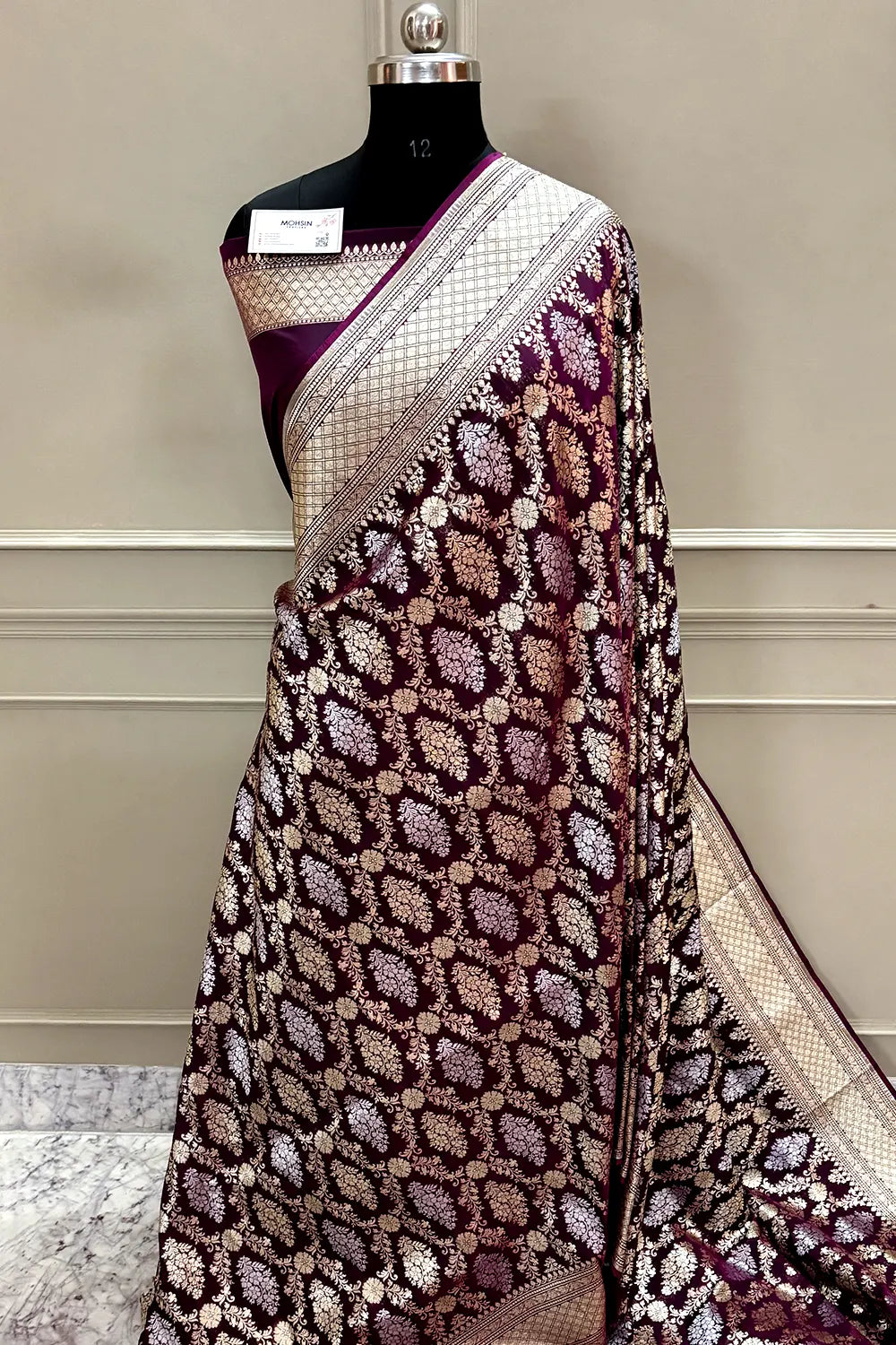 Nita Ambani Purple Katan Silk Banarasi Saree
