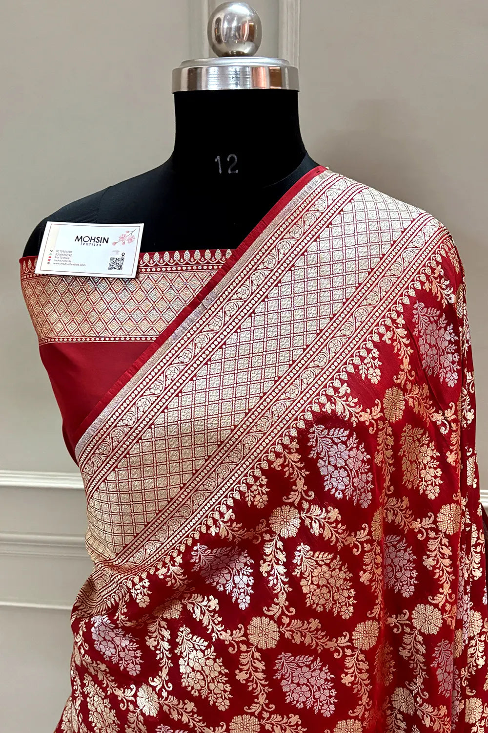 Nita Ambani Red Katan Silk Banarasi Saree