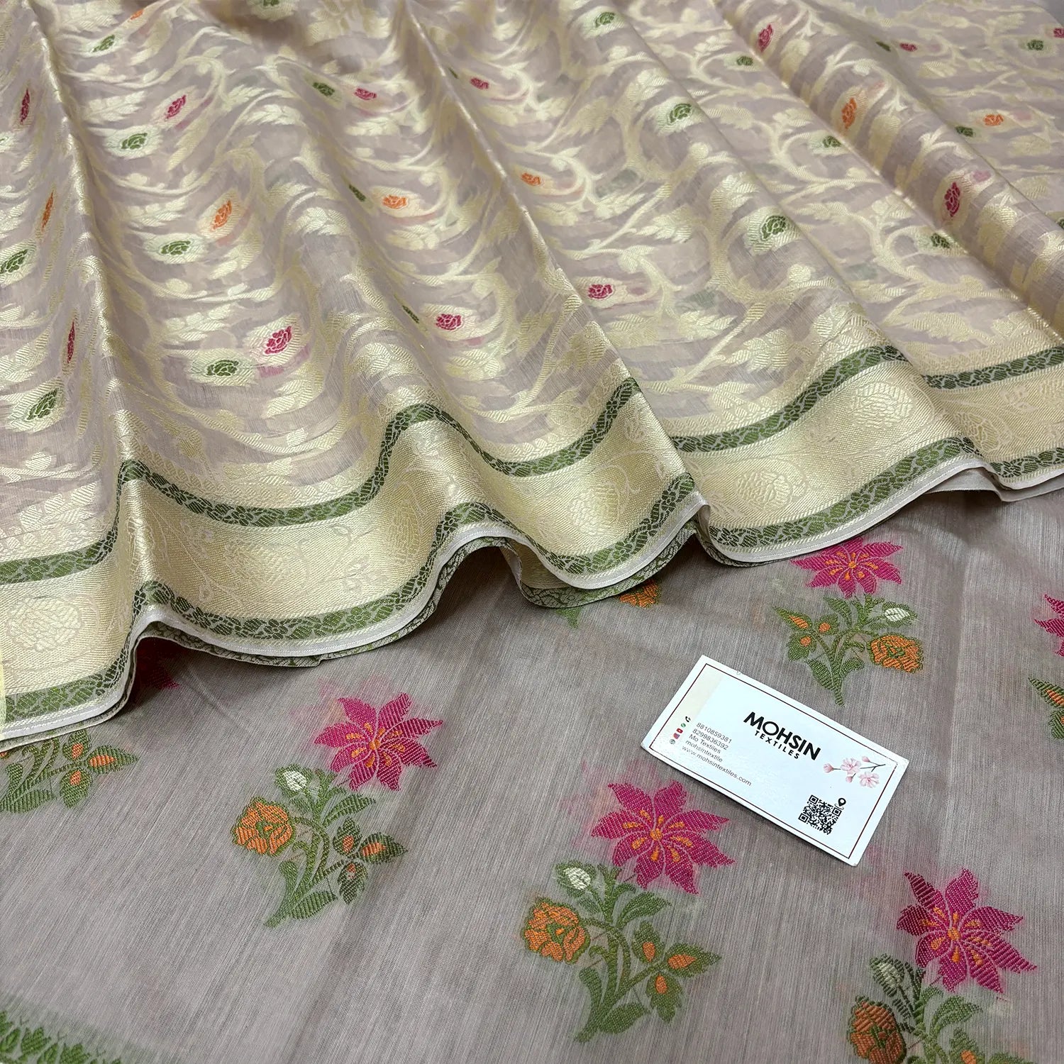 Onion Beige Resham Banarasi Silk Suit