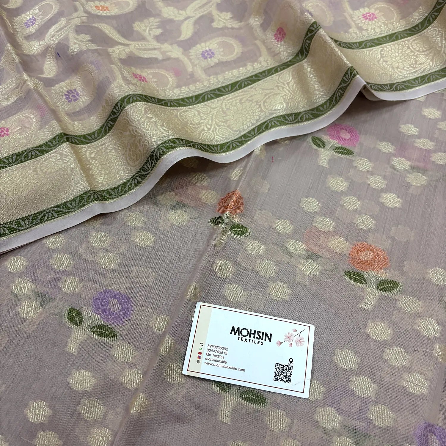 Onion Beige Resham Banarasi Silk Suit