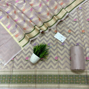 Onion Beige Resham Banarasi Silk Suit