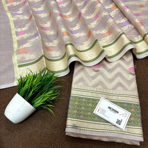 Onion Beige Resham Banarasi Silk Suit