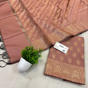 Onion Peach Chirag Buti Satin Silk Banarasi Suit