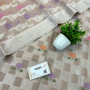 Onion Peach Resham Banarasi Silk Suit