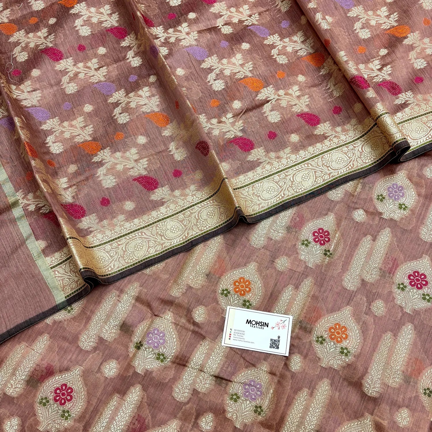 Onion Peach Resham Banarasi Silk Suit