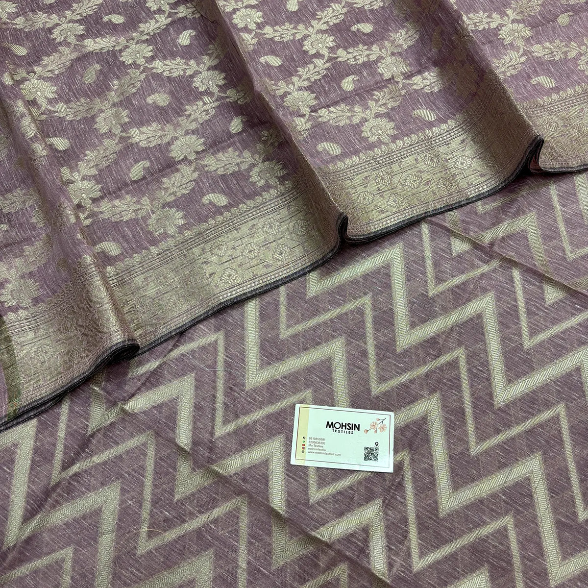 Onion Pink Linen Silk Banarasi Suit