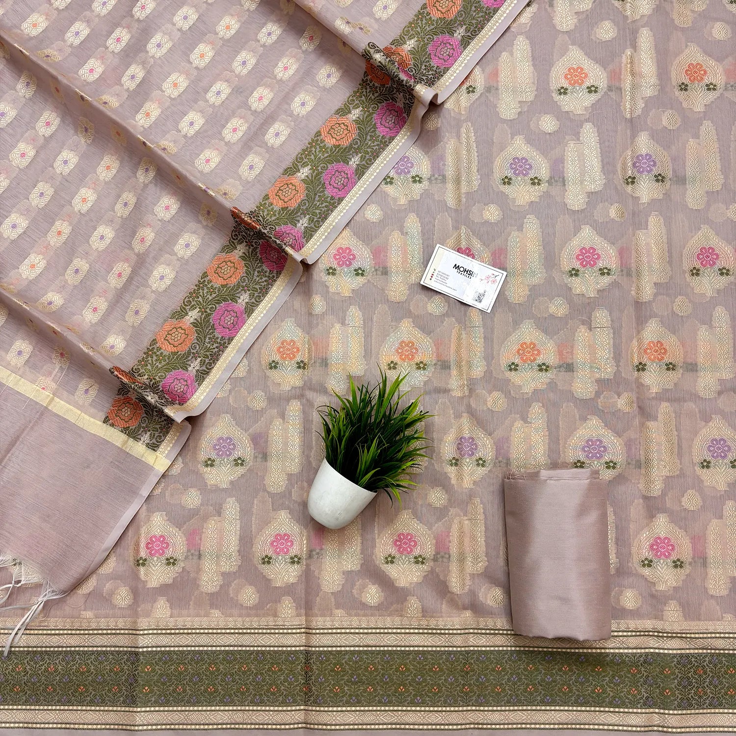 Onion Resham Banarasi Silk Suit