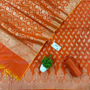 Orange Kalgha Lau Banarasi Silk Suit