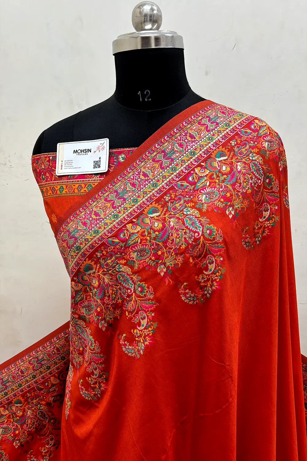 Orange Pashmina Silk Banarasi Saree