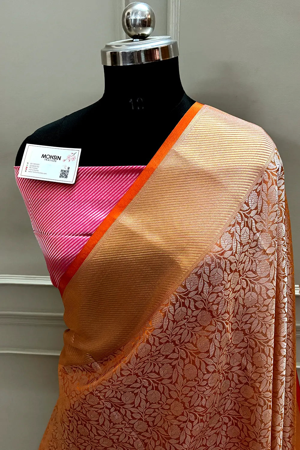 Orange Tissue Silk Banarasi Saree