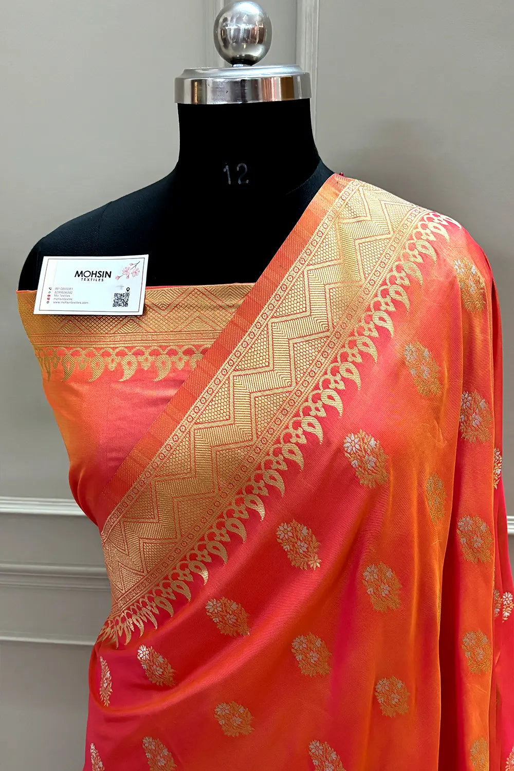 Orange Zari Banarasi Silk Saree