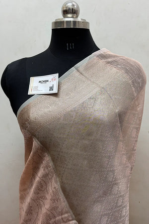 Orange Zari Linen Silk Banarasi Saree