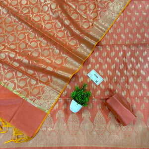 Peach Kalgha Lau Banarasi Silk Suit