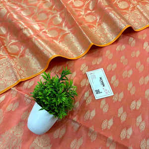 Peach Kalgha Lau Banarasi Silk Suit