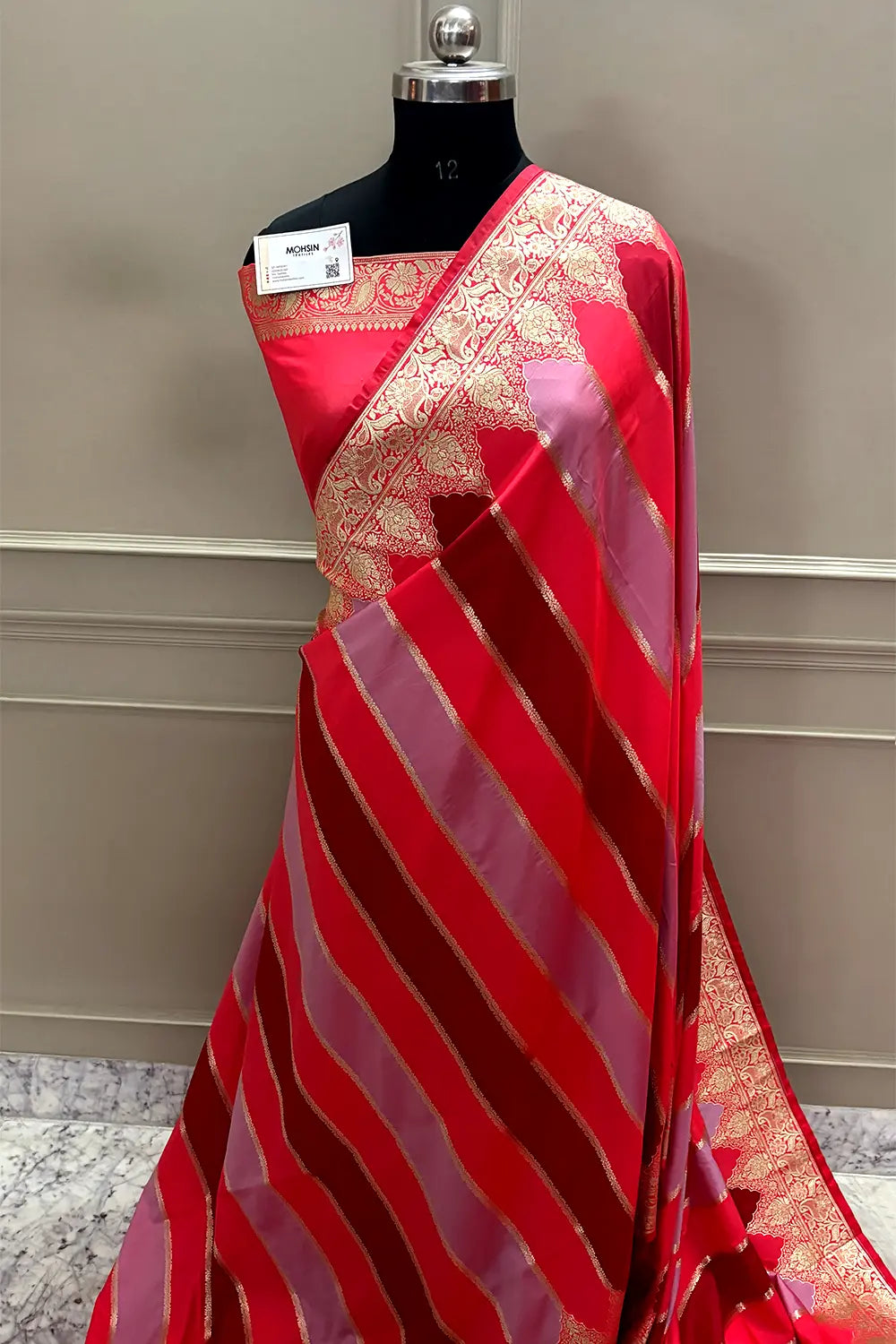 Peach Rangkaat Katan Silk Banarasi Saree