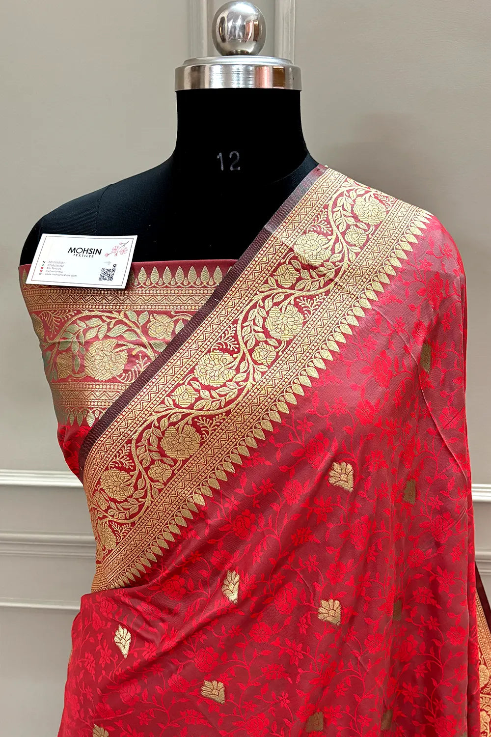 Peach Resham Banarasi Silk Saree