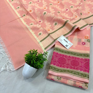 Peach Resham Banarasi Silk Suit