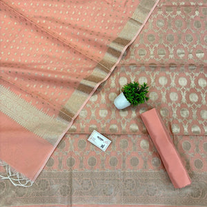 Peach Resham Banarasi Silk Suit