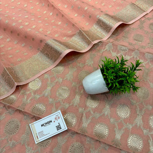 Peach Resham Banarasi Silk Suit